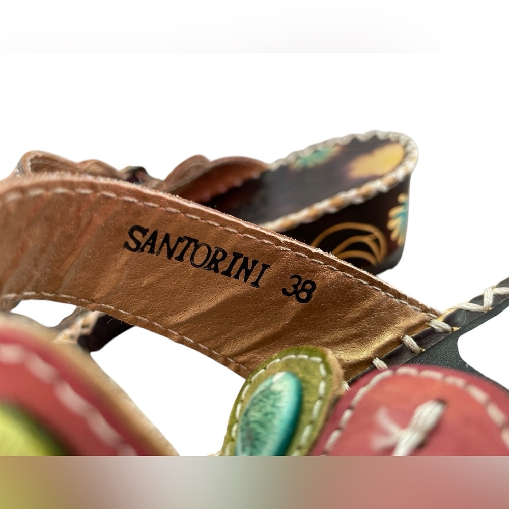 Floral Embellished Leather Sandals - Picture 3 of 6